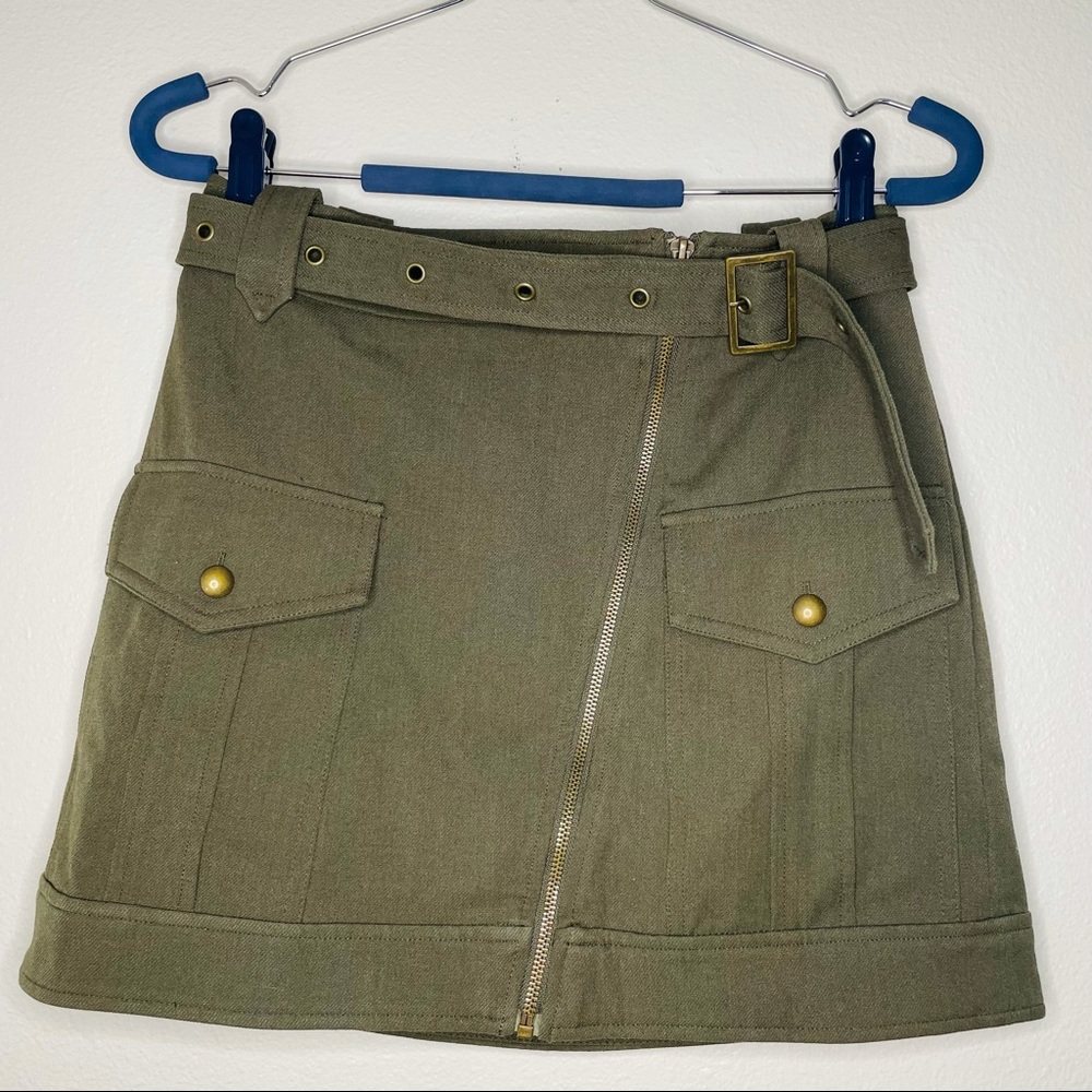 Forever 21 military green mini skirt